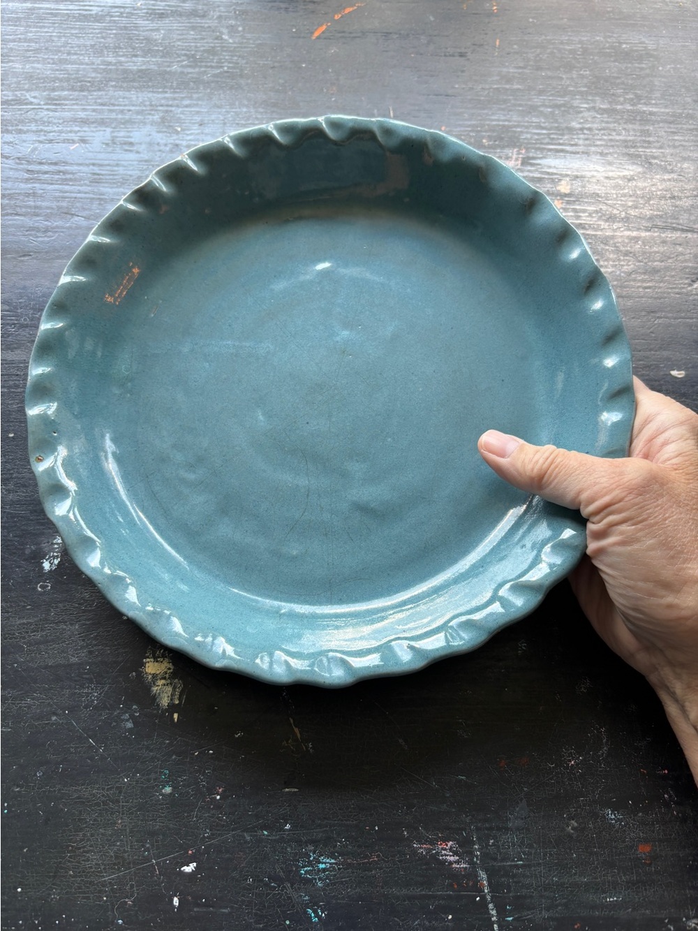 vintage bybee pottery pie plate